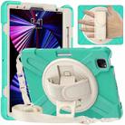 For iPad Pro 11 2022 / 2021 / 2020 / 2018 Silicone + PC Protective Tablet Case with Holder & Shoulder Strap(Mint Green) - 1