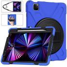 For iPad Pro 11 2022 / 2021 / 2020 / 2018 Silicone + PC Protective Tablet Case with Holder & Shoulder Strap(Blue) - 3