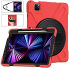 For iPad Pro 11 2022 / 2021 / 2020 / 2018 Silicone + PC Protective Tablet Case with Holder & Shoulder Strap(Red) - 3