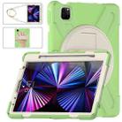 For iPad Pro 11 2022 / 2021 / 2020 / 2018 Silicone + PC Protective Tablet Case with Holder & Shoulder Strap(Matcha Green) - 3