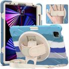For iPad Pro 11 2022 / 2021 / 2020 / 2018 Silicone + PC Protective Tablet Case with Holder & Shoulder Strap(Colorful Blue) - 1