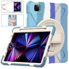 For iPad Pro 11 2022 / 2021 / 2020 / 2018 Silicone + PC Protective Tablet Case with Holder & Shoulder Strap(Colorful Blue) - 3