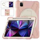 For iPad Pro 11 2022 / 2021 / 2020 / 2018 Silicone + PC Protective Tablet Case with Holder & Shoulder Strap(Cherry Blossom Pink) - 3