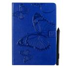 For iPad 10.2 / Pro 10.5 / Air  2019 Pressed Printing Butterfly Pattern Horizontal Flip PU Leather Case with Holder & Card Slots & Wallet & Pen Slot(Blue) - 1