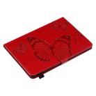 For iPad 10.2 / Pro 10.5 / Air  2019 Pressed Printing Butterfly Pattern Horizontal Flip PU Leather Case with Holder & Card Slots & Wallet & Pen Slot(Red) - 6