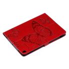 For iPad 10.2 / Pro 10.5 / Air  2019 Pressed Printing Butterfly Pattern Horizontal Flip PU Leather Case with Holder & Card Slots & Wallet & Pen Slot(Red) - 7