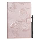 For Galaxy Tab S5e Pressed Printing Butterfly Pattern Horizontal Flip PU Leather Case with Holder & Card Slots & Wallet & Pen Slot(Rose Gold) - 1