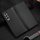 For Samsung Galaxy Z Fold3 5G Carbon Fiber Texture Folding All Inclusive PU Shockproof Leather Case(Black) - 1