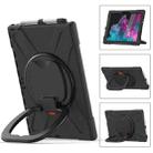 For Microsoft Surface Pro 7+/7/6/5/4 Silicone + PC Protective Case with Holder & Shoulder Strap(Black) - 1