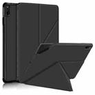 For Huawei MatePad 11 2021 Multi-folding Horizontal Flip PU Leather Shockproof Case with Holder & Sleep / Wake-up Function(Black) - 1