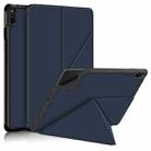 For Huawei MatePad 11 2021 Multi-folding Horizontal Flip PU Leather Shockproof Case with Holder & Sleep / Wake-up Function(Dark Blue) - 1