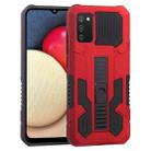 For Samsung Galaxy A02s 166mm  Vanguard Warrior All Inclusive Double-color Shockproof TPU + PC Protective Case with Holder(Red) - 1