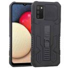 For Samsung Galaxy A02s 166mm  Vanguard Warrior All Inclusive Double-color Shockproof TPU + PC Protective Case with Holder(Rock Black) - 1