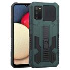 For Samsung Galaxy A02s 164mm EU Version Vanguard Warrior All Inclusive Double-color Shockproof TPU + PC Protective Case with Holder(Graphite Green) - 1