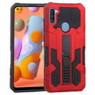 For Samsung Galaxy A11 US Version Vanguard Warrior All Inclusive Double-color Shockproof TPU + PC Protective Case with Holder(Red) - 1
