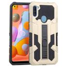 For Samsung Galaxy A11 US Version Vanguard Warrior All Inclusive Double-color Shockproof TPU + PC Protective Case with Holder(Gold) - 1