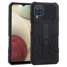 For Samsung Galaxy A12 / M12 Vanguard Warrior All Inclusive Double-color Shockproof TPU + PC Protective Case with Holder(Rock Black) - 1