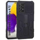 For Samsung Galaxy A72 5G / 4G Vanguard Warrior All Inclusive Double-color Shockproof TPU + PC Protective Case with Holder(Rock Black) - 1