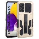 For Samsung Galaxy A72 5G / 4G Vanguard Warrior All Inclusive Double-color Shockproof TPU + PC Protective Case with Holder(Gold) - 1