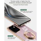 For iPhone 13 6D Electroplating Full Coverage Silicone Protective Case with Magnetic Ring Holder(Light Cyan) - 5