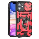 For iPhone 11 Sliding Camera Cover Design Camouflage Series TPU+PC Protective Case (Red) - 1