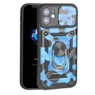 For iPhone 12 Sliding Camera Cover Design Camouflage Series TPU+PC Protective Case(Blue) - 1