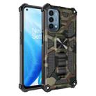 For OPPO A54 4G / A55 5G Camouflage Armor Shockproof TPU + PC Magnetic Protective Case with Holder(Army Green) - 1