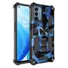 For OPPO A54 4G / A55 5G Camouflage Armor Shockproof TPU + PC Magnetic Protective Case with Holder(Blue) - 1