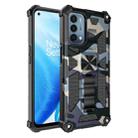 For OPPO A54 4G / A55 5G Camouflage Armor Shockproof TPU + PC Magnetic Protective Case with Holder(Navy Blue) - 1