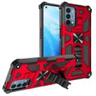 For OPPO A54 4G / A55 5G Shockproof TPU + PC Magnetic Protective Case with Holder(Red) - 1