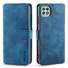 For Samsung Galaxy A22 5G DG.MING Retro Oil Side Horizontal Flip Leather Case with Holder & Card Slots & Wallet(Blue) - 1