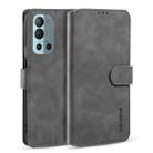 For OnePlus 9R DG.MING Retro Oil Side Horizontal Flip Leather Case with Holder & Card Slots & Wallet(Grey) - 1