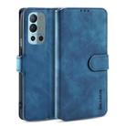 For OnePlus 9R DG.MING Retro Oil Side Horizontal Flip Leather Case with Holder & Card Slots & Wallet(Blue) - 1