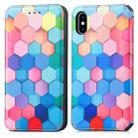 For iPhone X / XS Colorful Magnetic Horizontal Flip PU Leather Case with Holder & Card Slot & Wallet(Colorful Cube) - 1