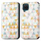 For Samsung Galaxy A12 Colorful Magnetic Horizontal Flip PU Leather Case with Holder & Card Slot & Wallet(Rhombus) - 1