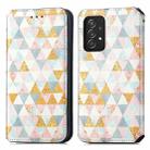 For Samsung Galaxy A52 5G Colorful Magnetic Horizontal Flip PU Leather Case with Holder & Card Slot & Wallet(Rhombus) - 1