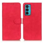 For Motorola Edge 20 KHAZNEH Retro Texture PU + TPU Horizontal Flip Leather Case with Holder & Card Slots & Wallet(Red) - 1