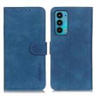 For Motorola Edge 20 KHAZNEH Retro Texture PU + TPU Horizontal Flip Leather Case with Holder & Card Slots & Wallet(Blue) - 1