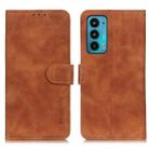 For Motorola Edge 20 KHAZNEH Retro Texture PU + TPU Horizontal Flip Leather Case with Holder & Card Slots & Wallet(Brown) - 1