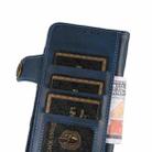 For OPPO A16 KHAZNEH Dual-Splicing Cowhide Texture Horizontal Flip Leather Case with Holder & Card Slots & Wallet & Photo Frame & Lanyard(Blue) - 5
