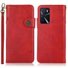 For OPPO A16 KHAZNEH Dual-Splicing Cowhide Texture Horizontal Flip Leather Case with Holder & Card Slots & Wallet & Photo Frame & Lanyard(Red) - 2