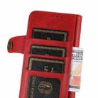 For OPPO A16 KHAZNEH Dual-Splicing Cowhide Texture Horizontal Flip Leather Case with Holder & Card Slots & Wallet & Photo Frame & Lanyard(Red) - 5