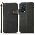 For OPPO A16 KHAZNEH Dual-Splicing Cowhide Texture Horizontal Flip Leather Case with Holder & Card Slots & Wallet & Photo Frame & Lanyard(Black) - 2