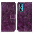 For Motorola Edge 20 Retro Crazy Horse Texture Horizontal Flip Leather Case with Holder & Card Slots & Photo Frame & Wallet(Purple) - 1