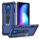 For Motorola Moto G Play 2021 Cool Armor PC + TPU Shockproof Case with 360 Degree Rotation Ring Holder(Blue) - 1