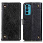 For Motorola Edge 20 Copper Buckle Nappa Texture Horizontal Flip Leather Case with Holder & Card Slots & Wallet(Black) - 1