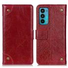 For Motorola Edge 20 Copper Buckle Nappa Texture Horizontal Flip Leather Case with Holder & Card Slots & Wallet(Wine Red) - 1