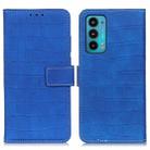 For Motorola Edge 20 Magnetic Crocodile Texture Horizontal Flip Leather Case with Holder & Card Slots & Wallet(Blue) - 1