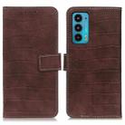 For Motorola Edge 20 Magnetic Crocodile Texture Horizontal Flip Leather Case with Holder & Card Slots & Wallet(Brown) - 1