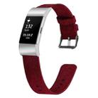 For FITBIT Charge 2 Smart Watch Canvas Watch Band, Size:L(Red) - 1